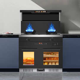 火星人酷派集成灶蒸烤炸箱家用消毒柜油烟机变频智能语音侧吸一体