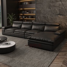 RW意式科技布沙发客厅极简贵妃沙发简约现代家用新款免洗猫爪皮沙