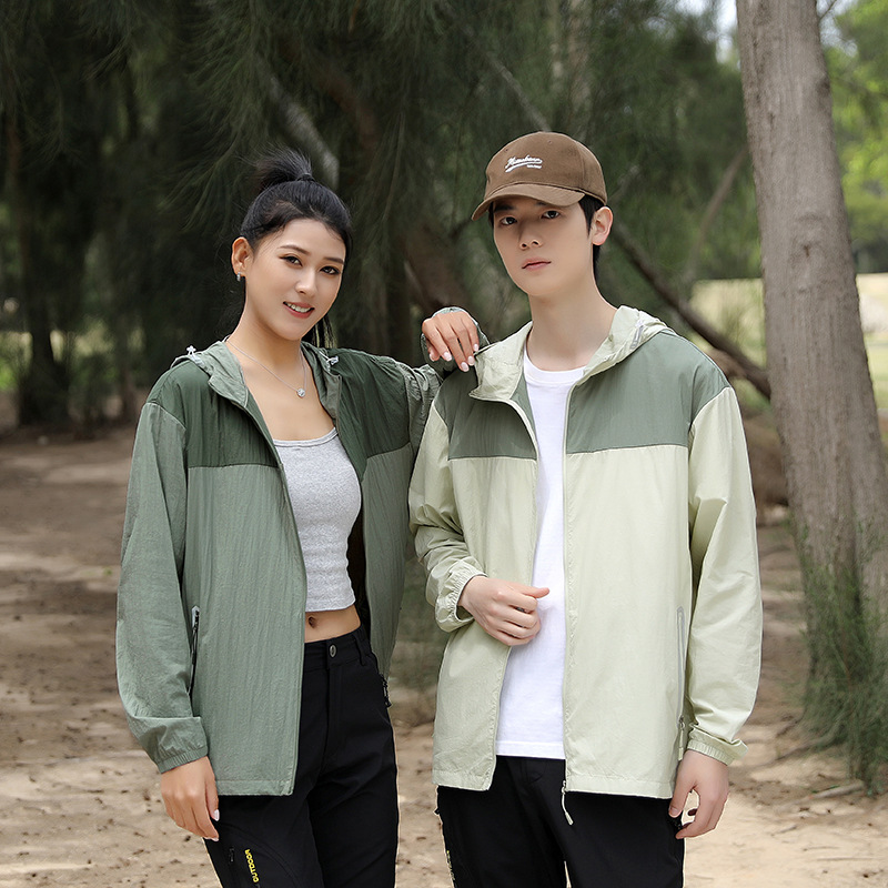 Lightweight, breathable, cool-feeling men's summer new ice silk sun protection shirt, skin-friendly jacket, windbreaker for couples, sports outdoor clothing