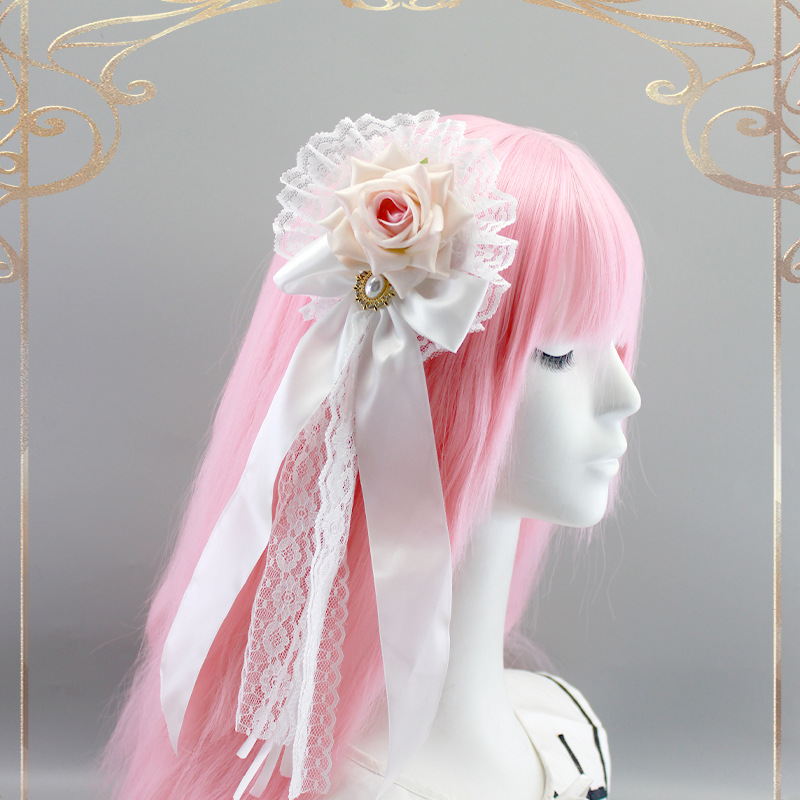 고딕 로즈 헤어 액세서리-핑크