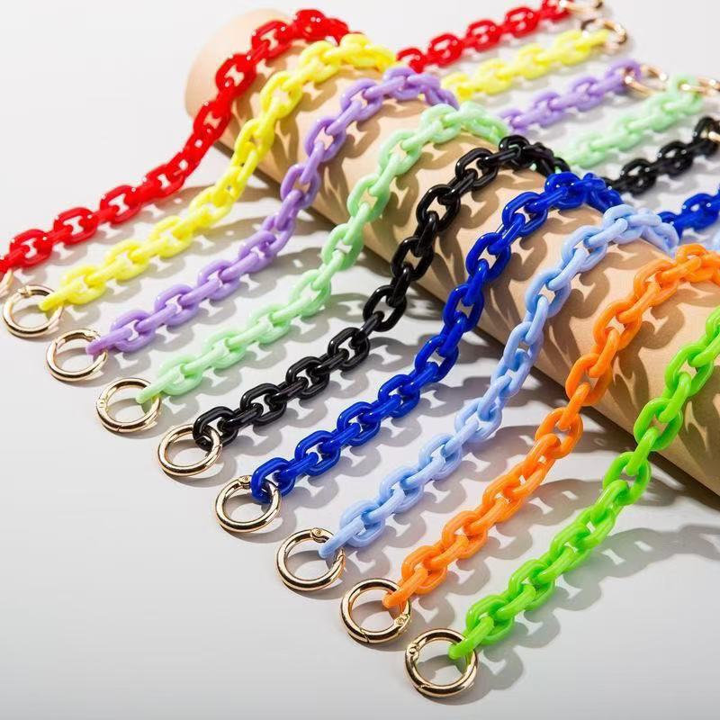 Chain with Detachable Extension, Solid Color, Colorful Backpack Chain, Women's Bag Pendant, Water Bottle DIY Acrylic Cross-Border Chain with Detachable Extension, Solid Color, Colorful Backpack Chain, Women's Bag Pendant, Water Bottle DIY Acrylic Cross-Border