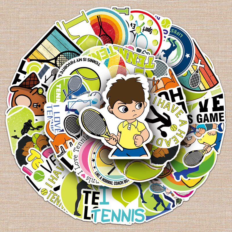50 tennis graffiti stickers personalized cross-border sports DIY skateboard phone case luggage sticker waterproof