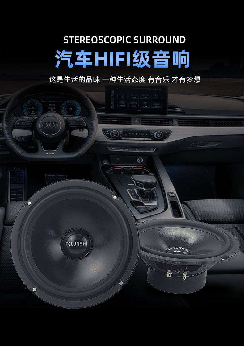 Source Factory Two-Way Speaker Set Car Audio Speaker 6.5inch Two-Way Full-Range Tweeter Speaker