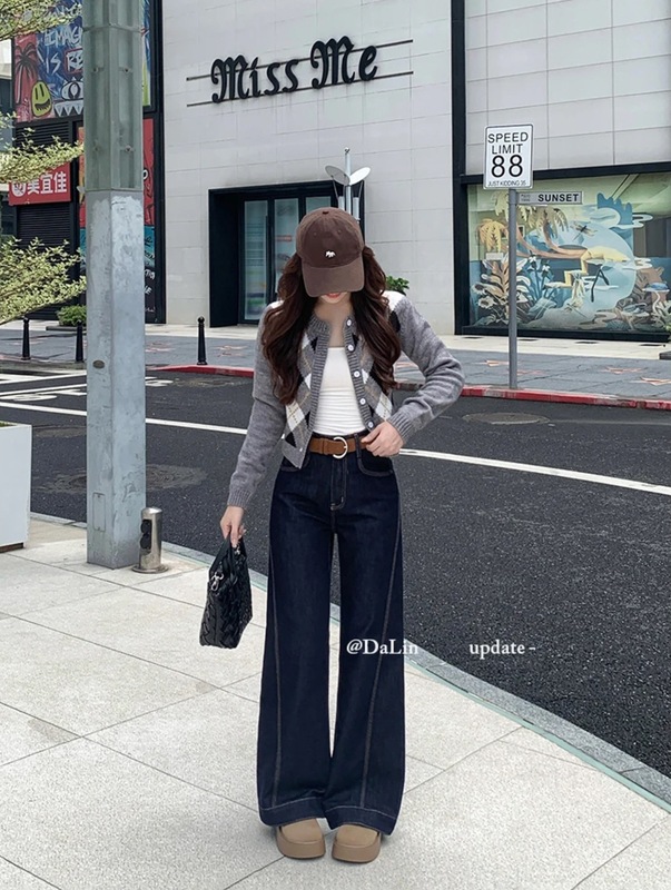 DUOXINIU/多喜牛/DaLin秋季女窄版阔腿裤宽松显腿长复古百搭显瘦|undefined