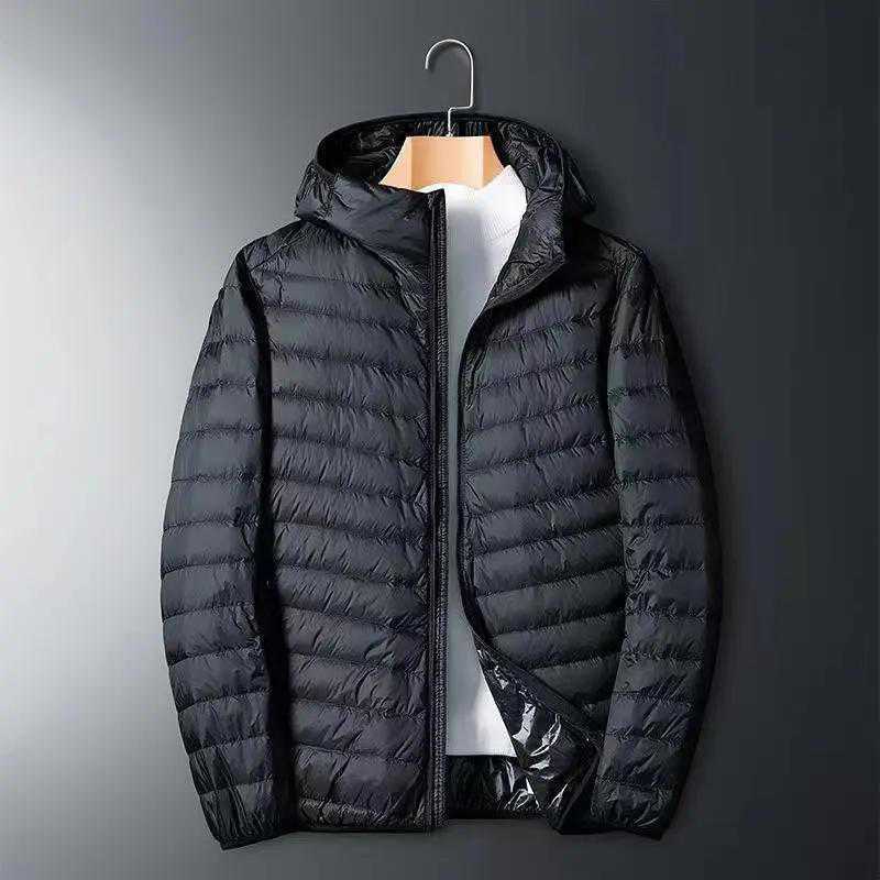 Chaqueta de algodón de terciopelo ligero para hombre chaqueta de algodón ligera casual con capucha y cuello alto corto para hombre