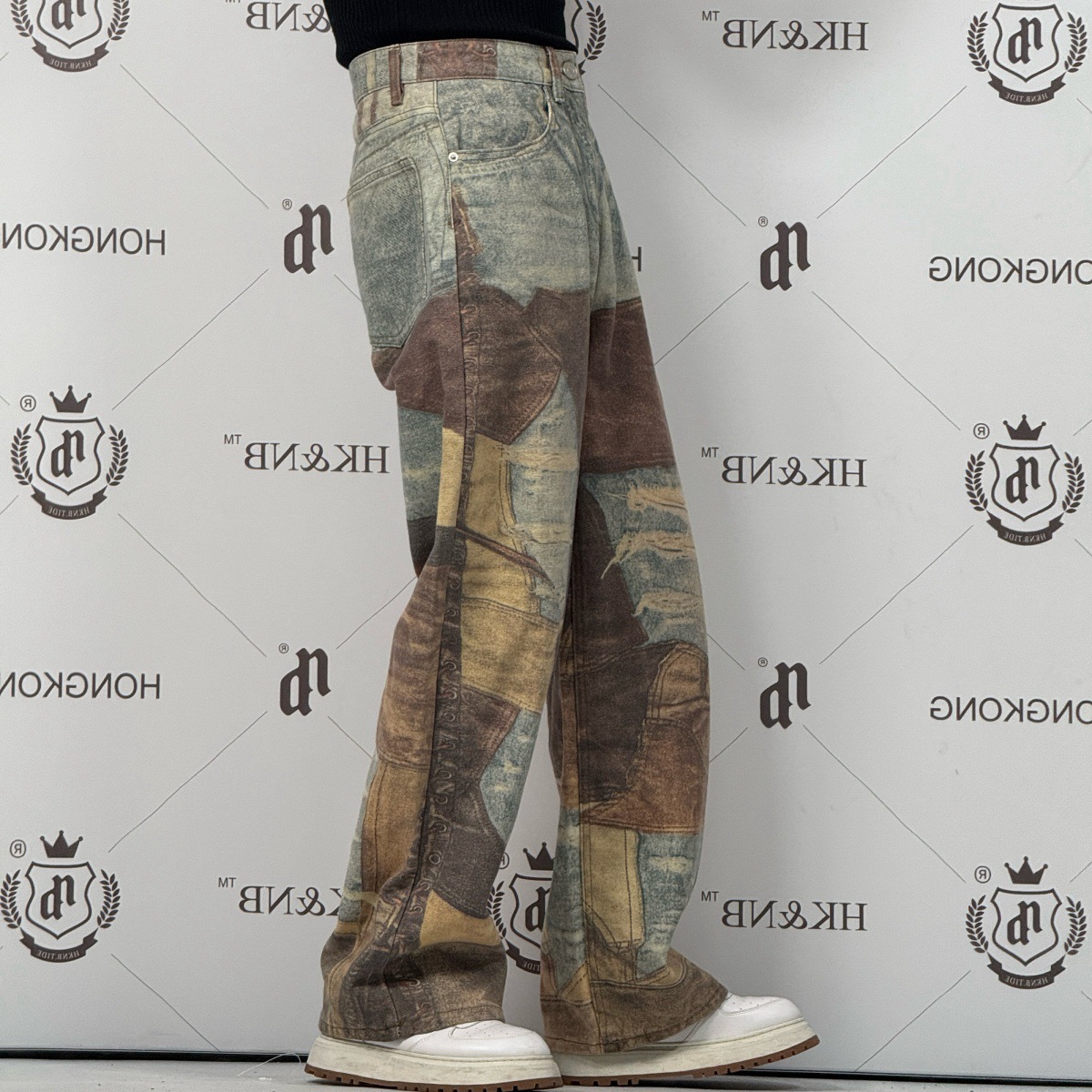 Artist Collection Straight-leg Jeans Digital Printed Denim Pants_voghion.com