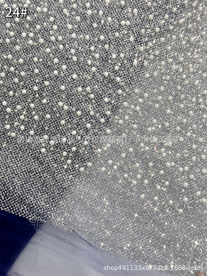 Nuevo fondo de polvo espumado cuentas bordadas telas de alta moda vestido cena fiesta vestido de tela