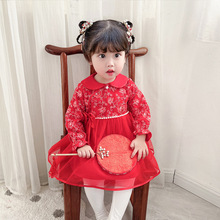 春季季新款宝宝连衣裙女童爬爬服时尚刺绣宝宝仙气可爱2365