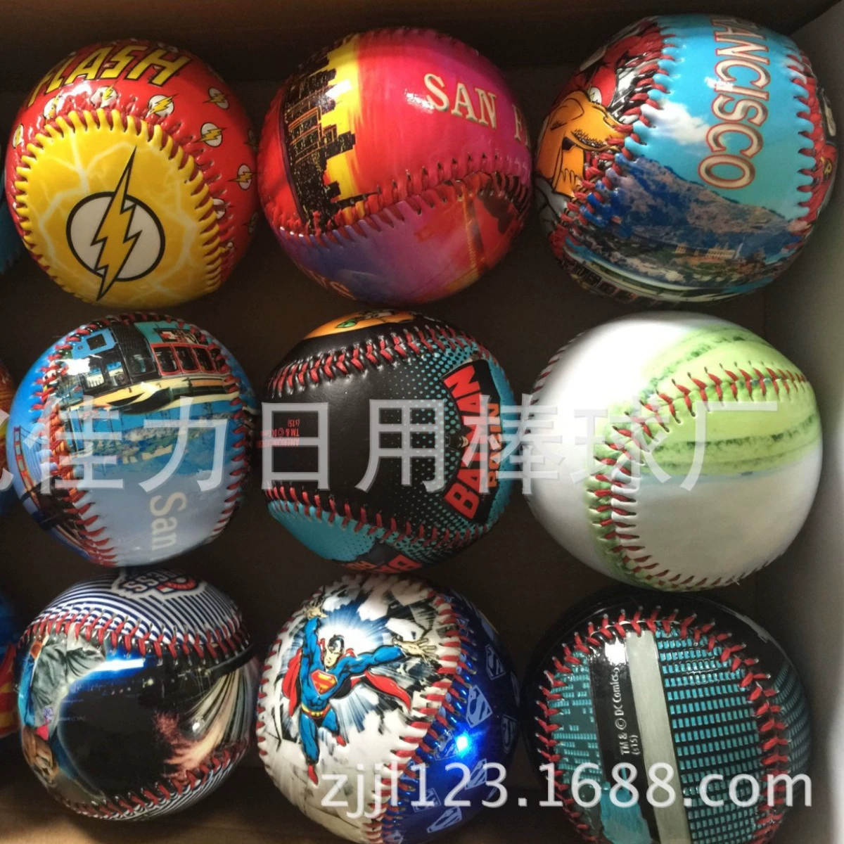 Бейсбольный мяч № 9, УФ-печать, цифровая фотография, бейсбольный мяч, ПВХ материал, деревянный сердечник, резиновый сердечник, окружность 9inch диаметр