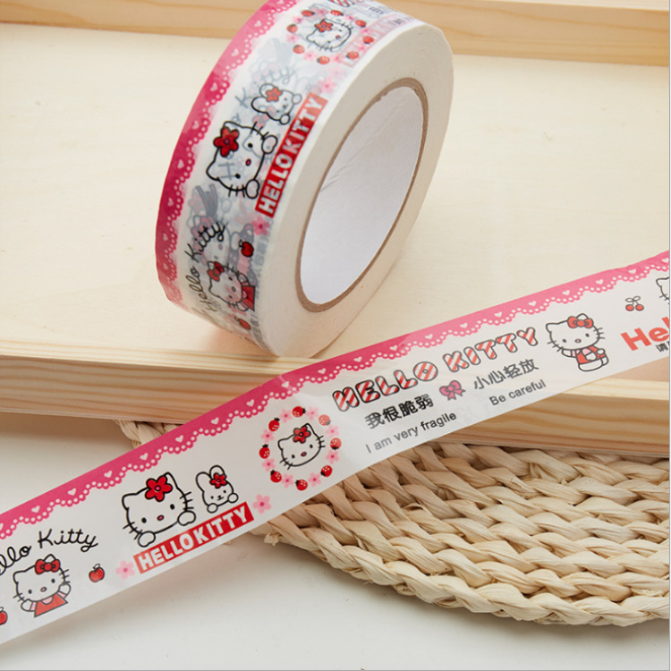 Thankyou cinta adhesiva de embalaje rosa, sello de red, cinta de sellado, cinta de impresión de dibujos animados, fabricante al por mayor