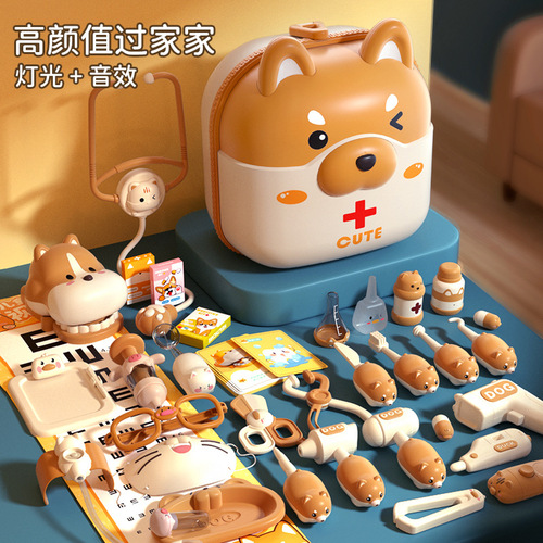 Small Doctor Corgi Backpack Doctor Toy Set for Role-Playing, Suitable for Boys and Girls, Educational Playing House Gift
