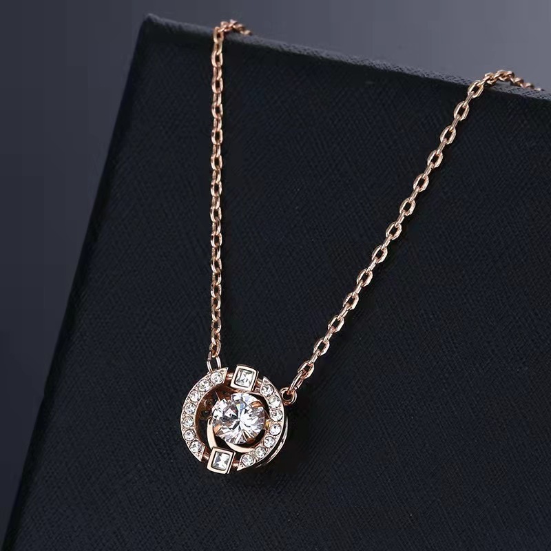 Shijia 跳ねるハートネックレスは、スワロフスキークリスタルエレメントを使用した白鳥のスマートネックレス卸売ドロップシッピングです|undefined