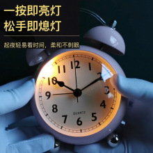 ✅K9HX批发出口日韩金属闹钟时钟 静音卧室床头钟 学生起床桌面数