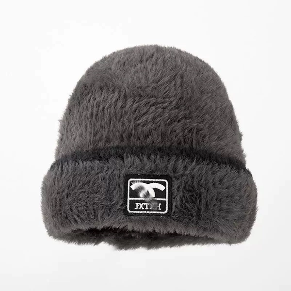 Imitation mink velvet hat [dark gray]