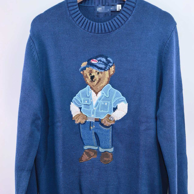 High-Quality Qr-Scannable R-L Heavy Industry Cartoon Popular Bear-Themed Autumn and Winter Sweater, New Model for 2026