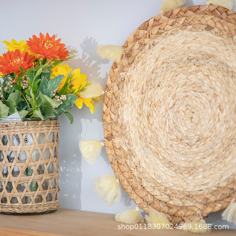 Estilo antiguo decoración de la pared del hogar dormitorio sala de estar porche decoración de la pared piel de maíz mezclado decoración de la pared troncos