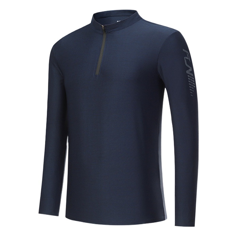 Otoño e invierno nuevos hombres media cremallera fitness manga larga slim fit deportes ropa de secado rápido baloncesto running fitness ropa deportiva