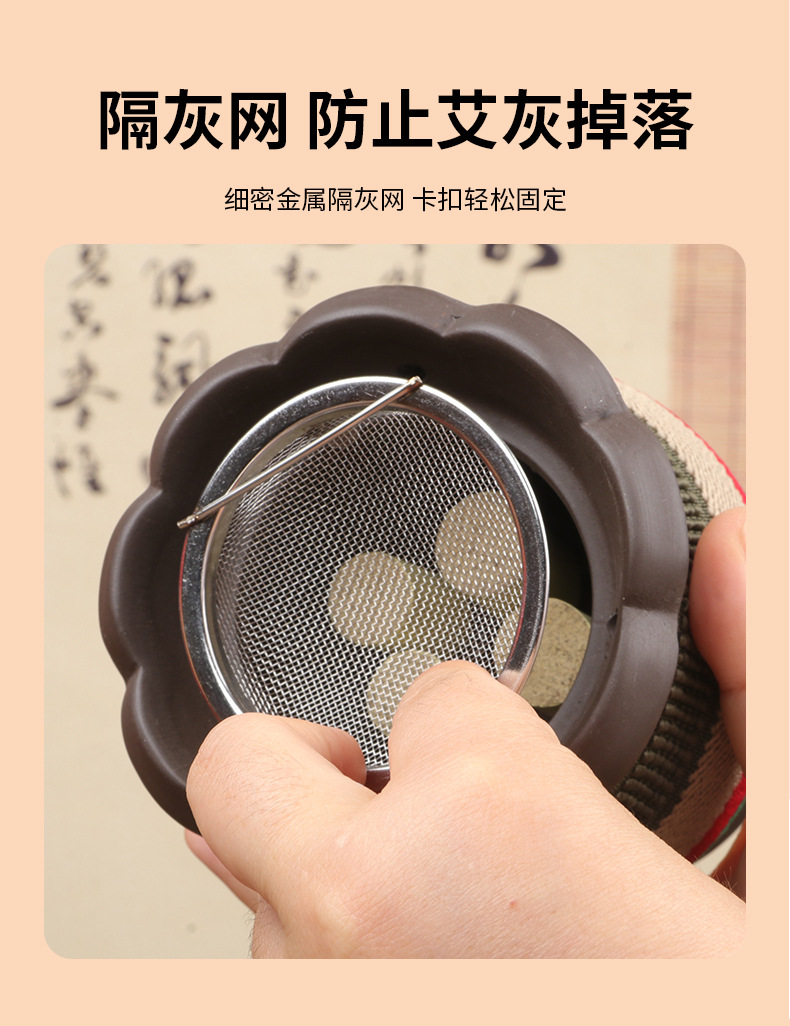 Bian Stone Moxibustion Jar Handheld Warming Gua Sha Tool Purple Clay Fire Dragon Cup for Clinic Use quality and texture