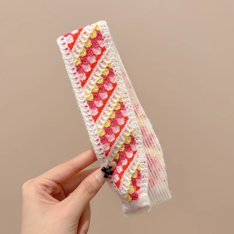 Pastoral viento de punto velcro broche frente de mujer fresa acabado artefacto para adultos broche de cabello 2025 nueva banda de cabello