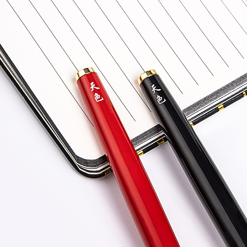 (2개) 스카이 컬러 서명펜 메탈펜 중립펜 카본블랙 워터펜 무거운 느낌 하이엔드 서명 계약 사업가