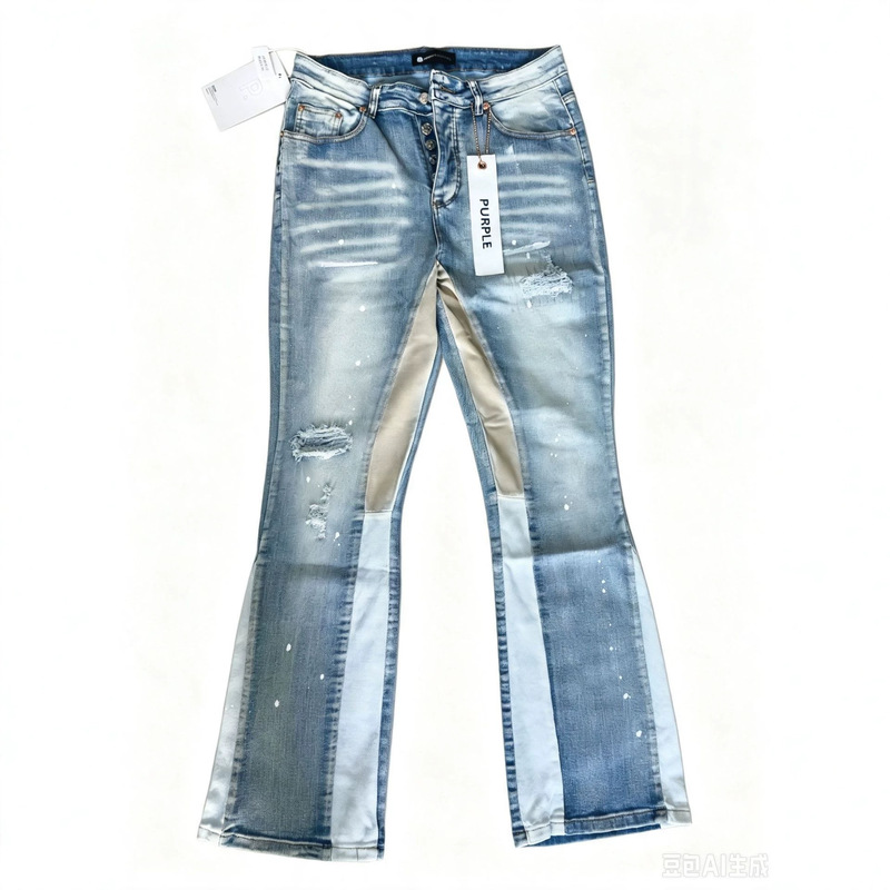 Trendy Casual Straight-Leg Patchwork Slim Fit Embroidered Jeans for Men with Ripped Details and Patch Cotton Trendy Casual Straight-Leg Patchwork Slim Fit Embroidered Jeans for Men with Ripped Details and Patch Cotton