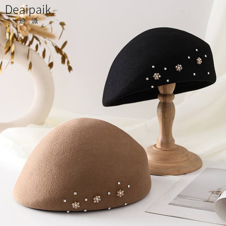 Uldbaret til kvinder vintage efterår vinter kunstnerhue_voghion.com