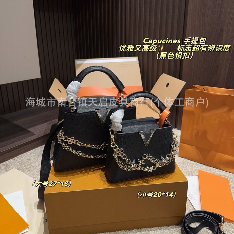 High-End Lv Enamel Buckle Picnic Bag Capucines Bb Shoulder Crossbody Handbag Crossbody Bag
