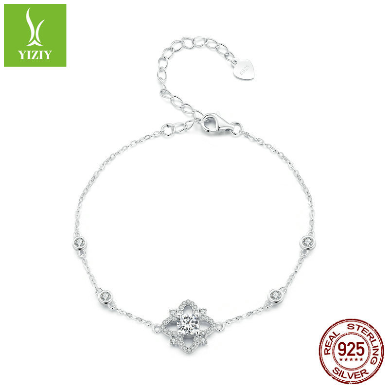 Yinziyun New 50 Points Luxury Moissanite Bracelet Female Noble Elegant Wind S925 Silver Bracelet Jewelry Msb004