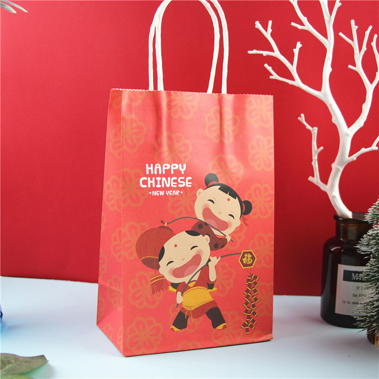 新年娃娃手提袋纸袋生日伴手礼物袋礼品袋子小号手提购物袋纸袋