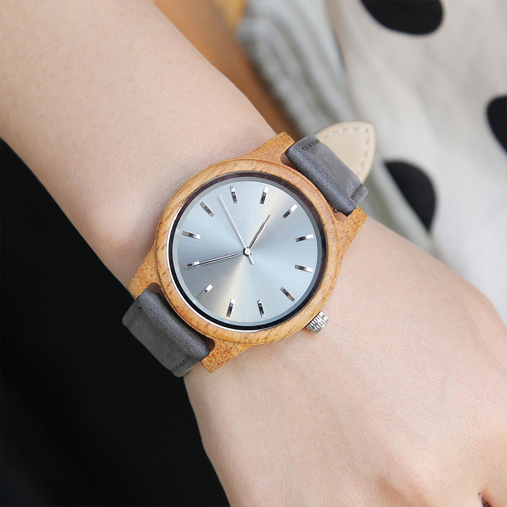 2025 New Belt Couple Quartz Watch Cross-Border Hot Sale Simple Casual Exquisite Ultra-Thin Wooden Watch Ready Stock