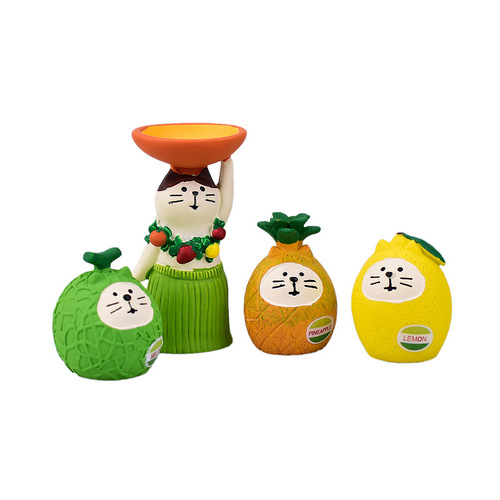 Zakka Fruit Cat Series Hula Cat Storage INS Creative Gift Miniature Scene Ornaments