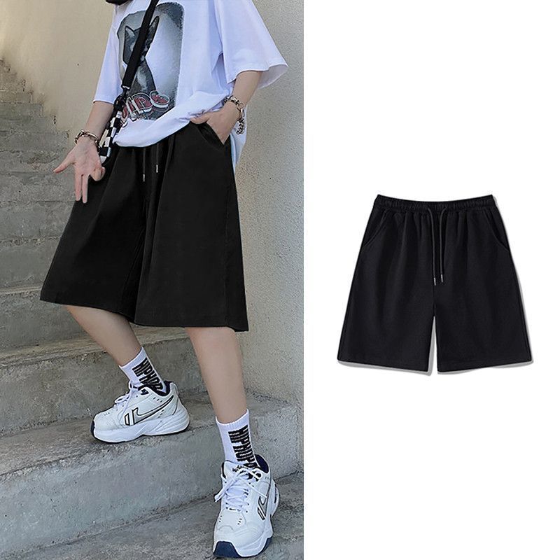 Hong Kong Style Sports Shorts Women's Summer 2023 New Casual All-match Loose Middle Pants Outer Wearing Tight Waist Pants