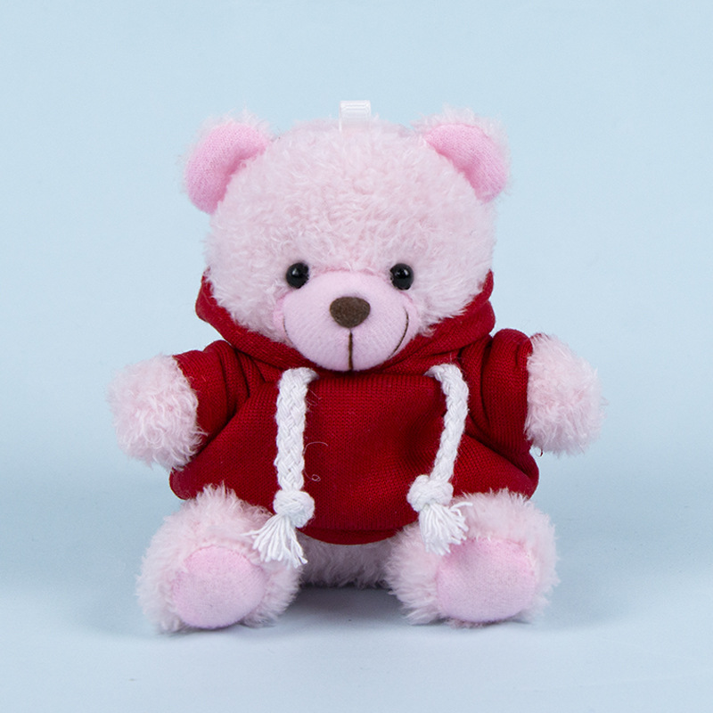 Lindo osito llavero colgante regalo creativo muñecas de peluche vestidas osito de peluche colgante de mochilas escolares para parejas