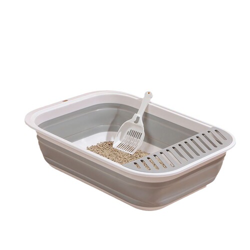 Cat litter box extra large semi-enclosed cat toilet kitten cat folding sand box anti-splash cat supplies