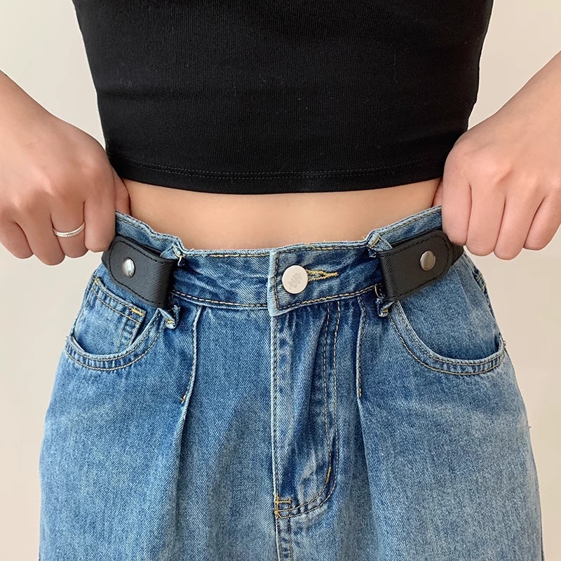 Vaqueros cinturón invisible sin costuras cintura para mujer pequeña 2025 nuevo artefacto de cintura pantalones perezosos cintura apretada