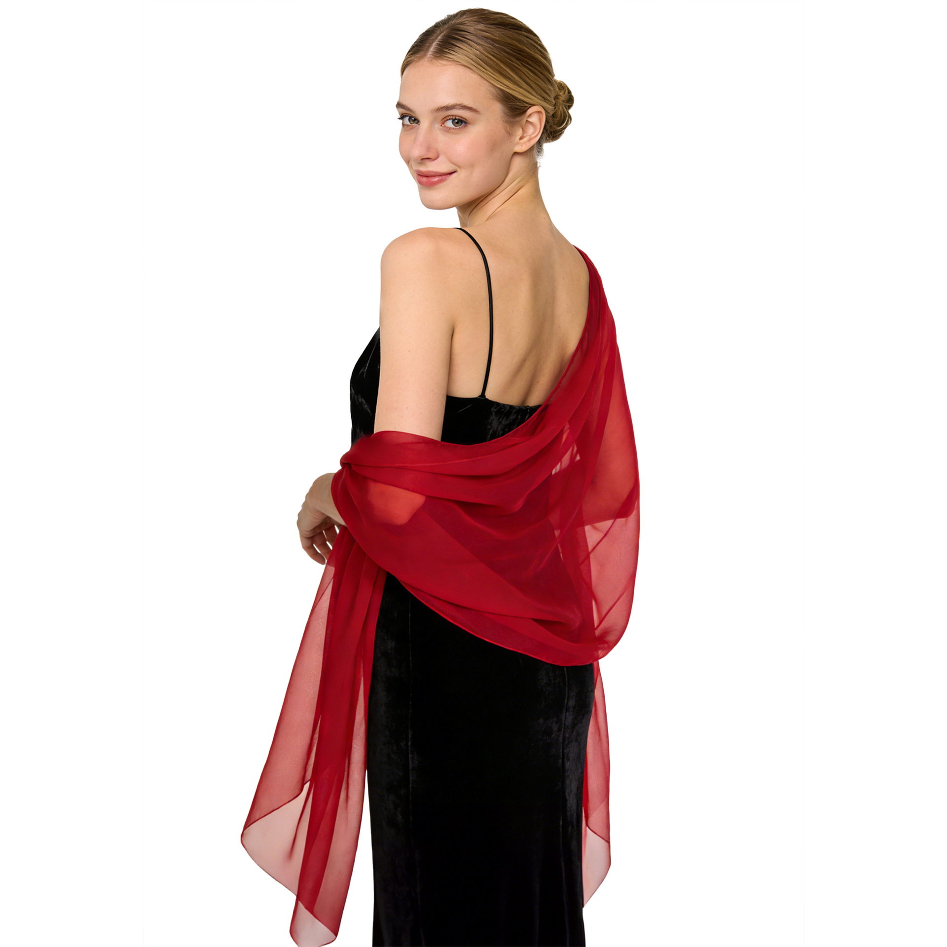 High-Quality, High-End Chiffon Shawl for Evening Wear, Bridesmaids, Wedding Dresses, Cheongsam, Party Scarf, Dual-Use for Women