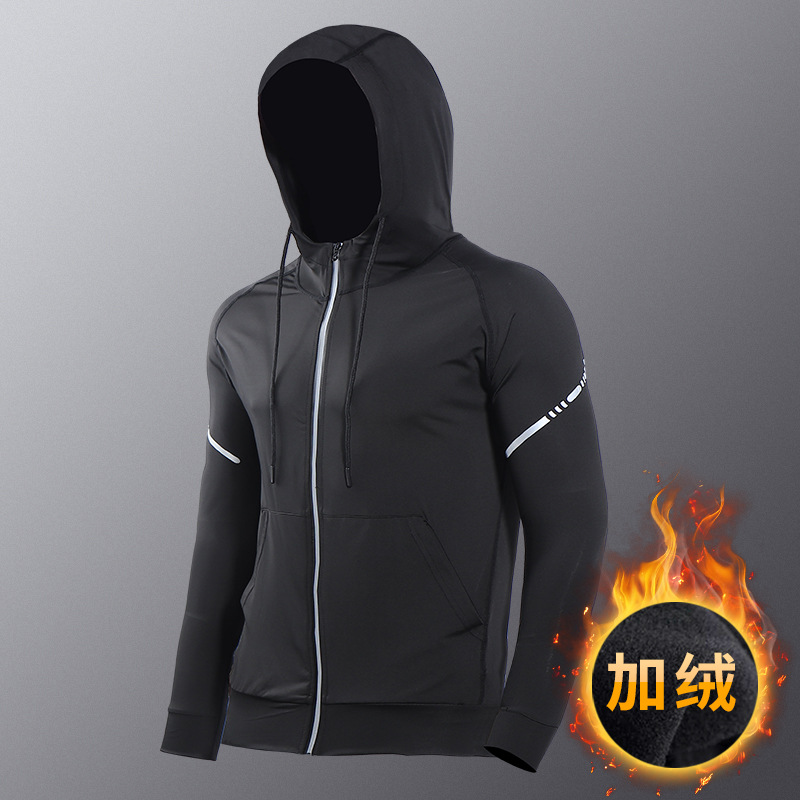 Chaqueta deportiva masculina primavera acondicionamiento físico rápido secado chaqueta deportiva primavera y otoño carrera profesional chaqueta de entrenamiento de la mañana