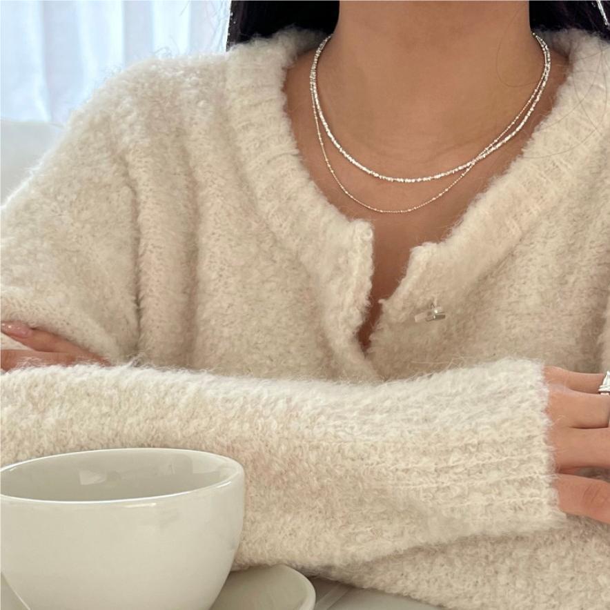12g Weight Necklace Classification ball chain Chain Type 925 Sterling Silver Ball Chain Plating Solid Color Necklace