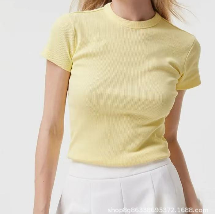Cross-Border 26 Summer New French Crocodile Style Embroidered Logo Trendy Brand Women's Round Neck Slim Fit Versatile T-Shirt Cross-Border 26 Summer New French Crocodile Style Embroidered Logo Trendy Brand Women's Round Neck Slim Fit Versatile T-Shirt