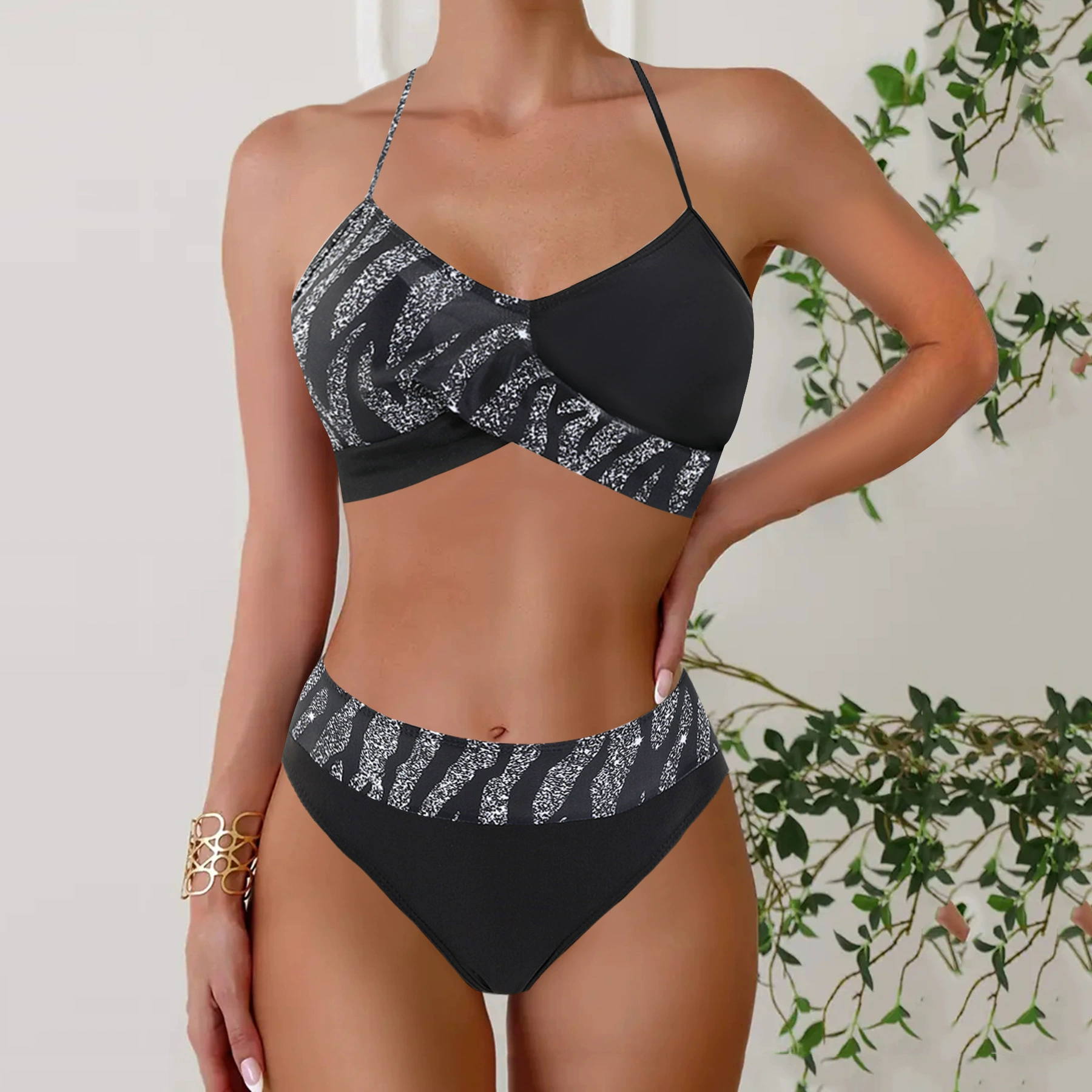 Плавки/купальник в европейском стиле, plus size, высокий пояс