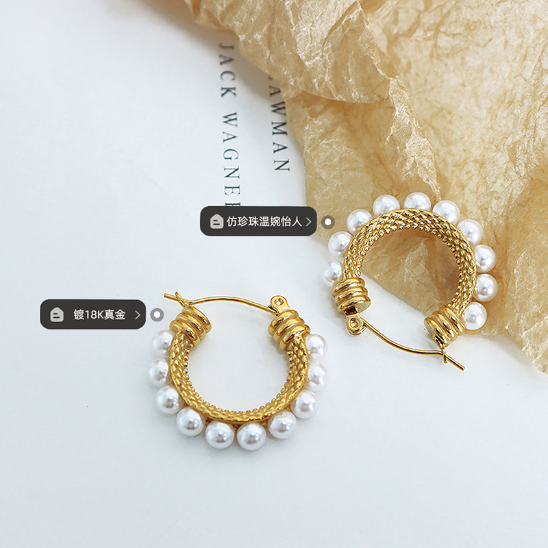 Brand elegant earrings pearl