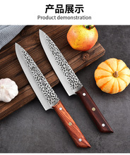 工厂现货供应不锈锻锤纹锻打家用厨房切肉刀厨师刀专用女士切片刀