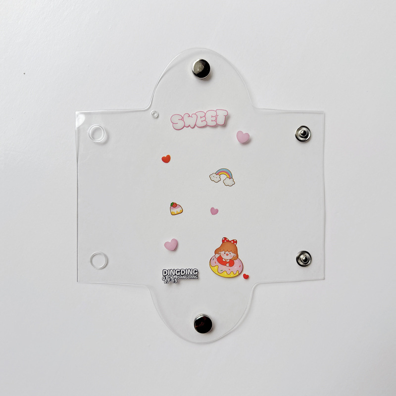 PVC透明盲盒收纳挂包 按扣可爱少女心硬币零钱包 登山扣pv