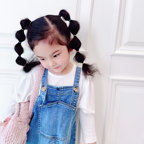 Children's hair accessories disposable small rubber band baby hair tie headband girls black non-hurt hair band hair band