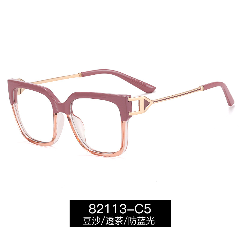 82113 europeo y americano nuevo anti-azul gafas marco moda color tr90 caja tendencia de color liso con espejo de primer plano