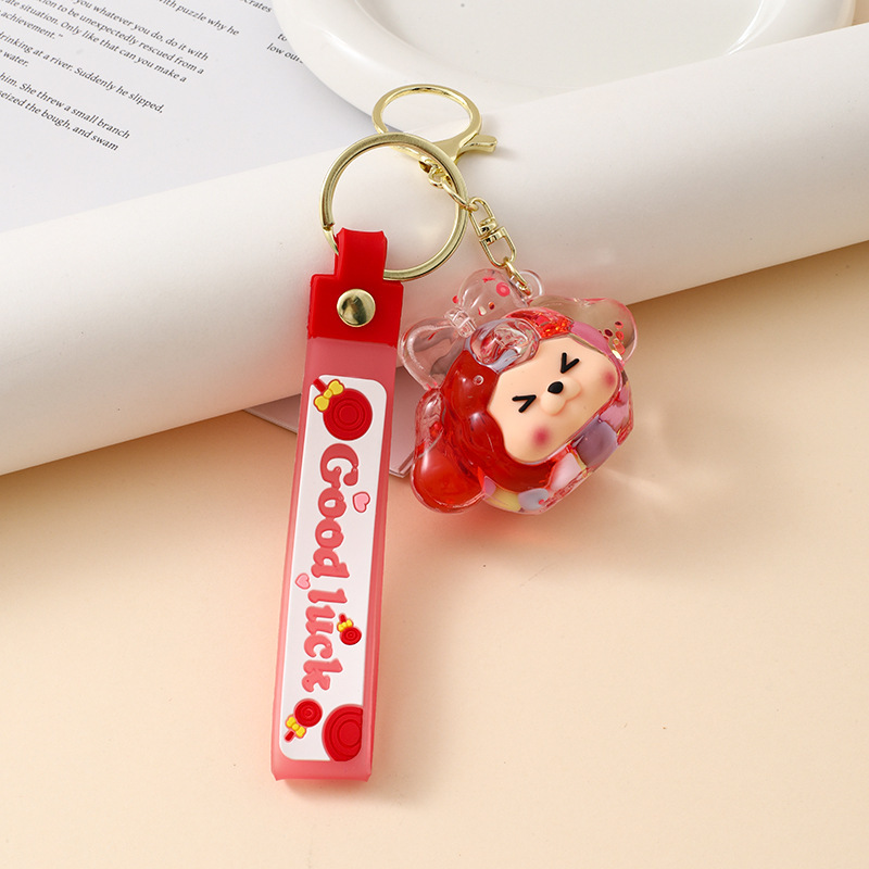 ネット赤アクリル小羊流砂瓶キーホルダーかわいいkiki置物公子包帯ストラッププレゼントキーホルダー|undefined
