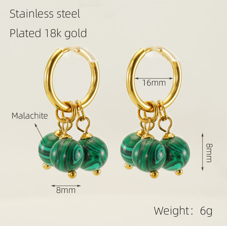 Drop Earrings Classification 1 Pair Quantity 1 Pair Simple Style Star Water Droplets Plating Stainless Steel Gold Plated Drop Earrings