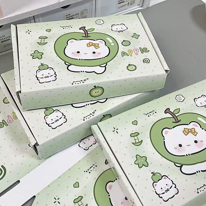アップルキャットグリーン飛行機ボックスイン高価値カード包装箱ハンドギフトボックスエクスプレス手作り包装箱|undefined