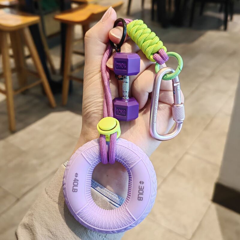Grip Strength Circle Keychain Stress-Relief Dumbbell Pendant Simple DIY Training Five-Finger Strength Grip Device Backpack Pendant Grip Strength Circle Keychain Stress-Relief Dumbbell Pendant Simple DIY Training Five-Finger Strength Grip Device Backpack Pendant
