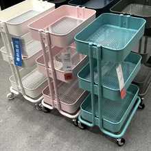 收纳架美容院婴儿用品落地多层零食厨房卧室架小推车置物架可移动